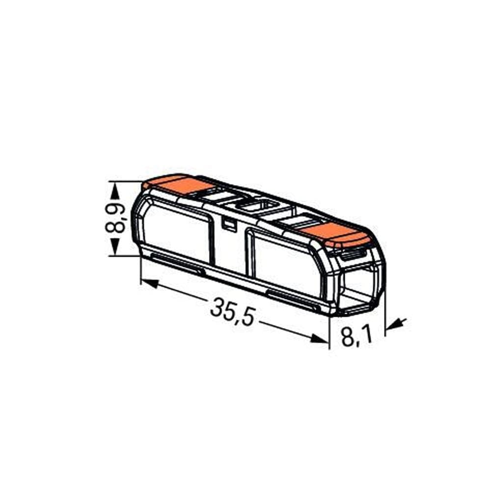 Wago, Borne à Leviers In Line S221, 4mm², Orange, Compatible Conducteurs Rigides et Souples 0.2-4mm², Actionnement à Leviers, 450V, 32A, Design Compact, Garantie 2 Ans, Connexion Directe et Sécurisée | Bornes de connexion compactes pour conducteurs rigide