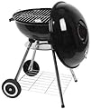 ZINS Charcoal Grill 18" Barrel BBQ Smoker Barbecue Patio Backyard Outdoor Grill Oven