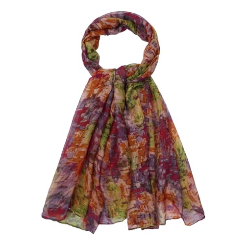 Women Vintage Print Chiffon Square Head Scarf Lightweight Neck Scarves Hair Neckerchief Scarf Se