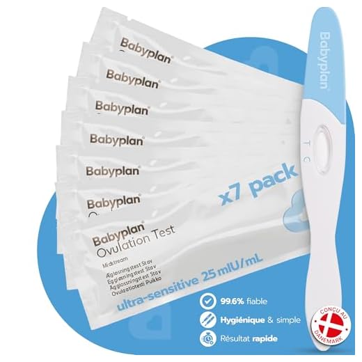 7x Test d'ovulation Babyplan LH bâtons, Qualité supérieure, Facile à réaliser (fiable à 99,6%), Tests d'ovulation et de fertilité très sensibles, Mode d’emploi détaillé en français