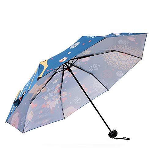 Preisvergleich Produktbild Sonnenschirm Taschenschirm 8 Klöppel Wasserabweisend Leicht UV Cut Falten Regenschirm Beide Wetter und Regen Deer Wetter Regen Regenschirm mit Regenschirm-Abdeckung Schöner Tragbare Sonnenschirm