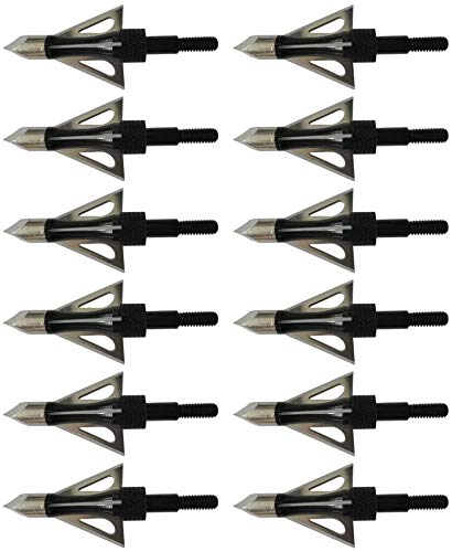 Zzuus 12Pcs 100 Grain Archery Broadheads 3 Fixed Blade Hunting Arrowheads For Compound Bow And Crossbow #TOP1