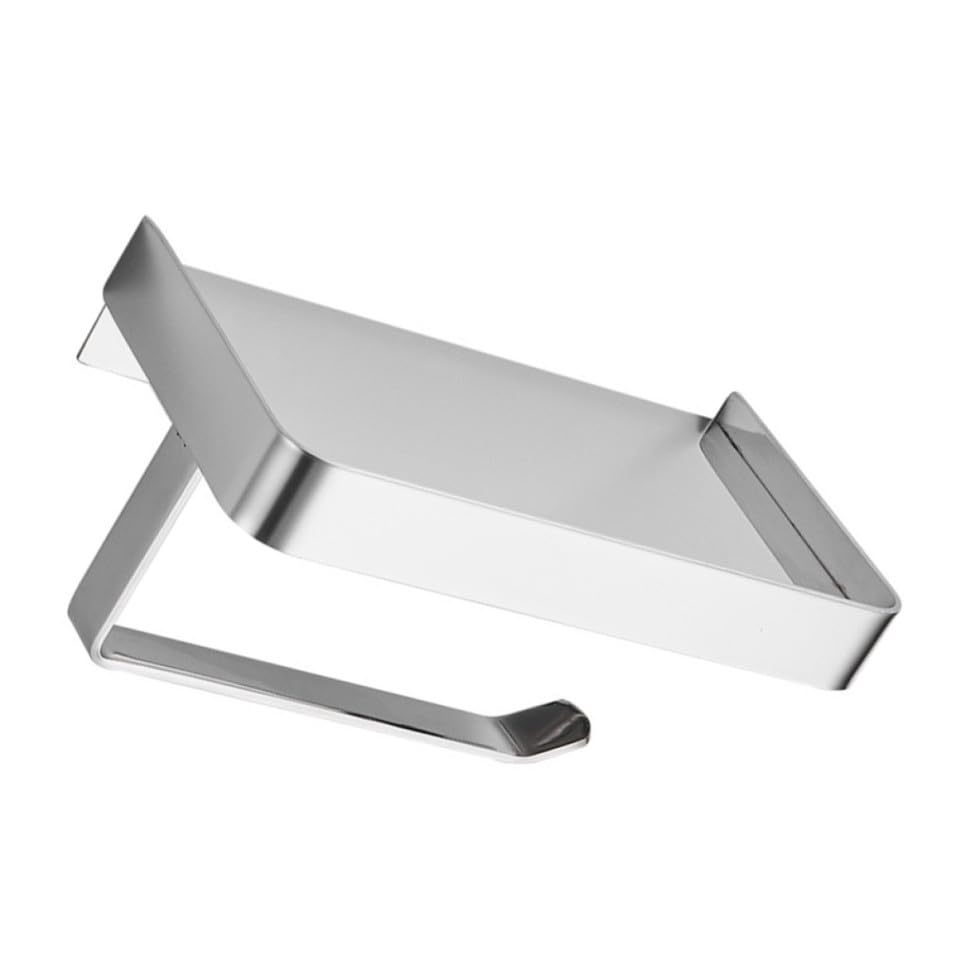 Portarrollos baño sin taladro de acero inoxidable con estante organizador de pared