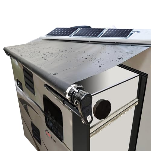 CLee Zen RV Slide-Out Awning Cover, Black, Universal Fit, Protective Slide Topper Full Set Assembly Solid Black, 13'6