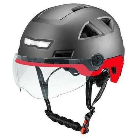 Vito Casque E-Light avec visière brillante noir et rouge pour vélo électrique / Speed Pedelec / moustache