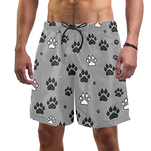 Maillots de bain hommes JDEZ empreintes de pattes pour la plage
