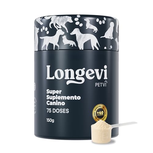 Longevi Suplemento Canino em Pó | Fórmula Completa para Imunidade, Pelos e Energia | 150g | Desenvolvido por Veterinários – PETVI