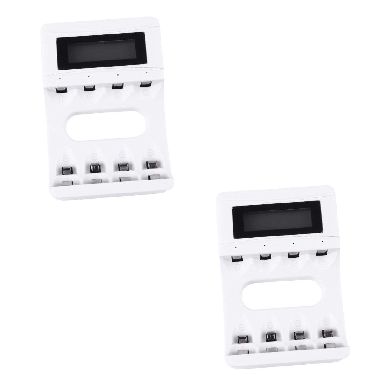 jojofuny 2piezas Cargador De Baterías Recargables LCD De Bays Cargador USB Pantalla Inteligente para Baterías AA AAA Detención Automática y Estado De Carga Individual