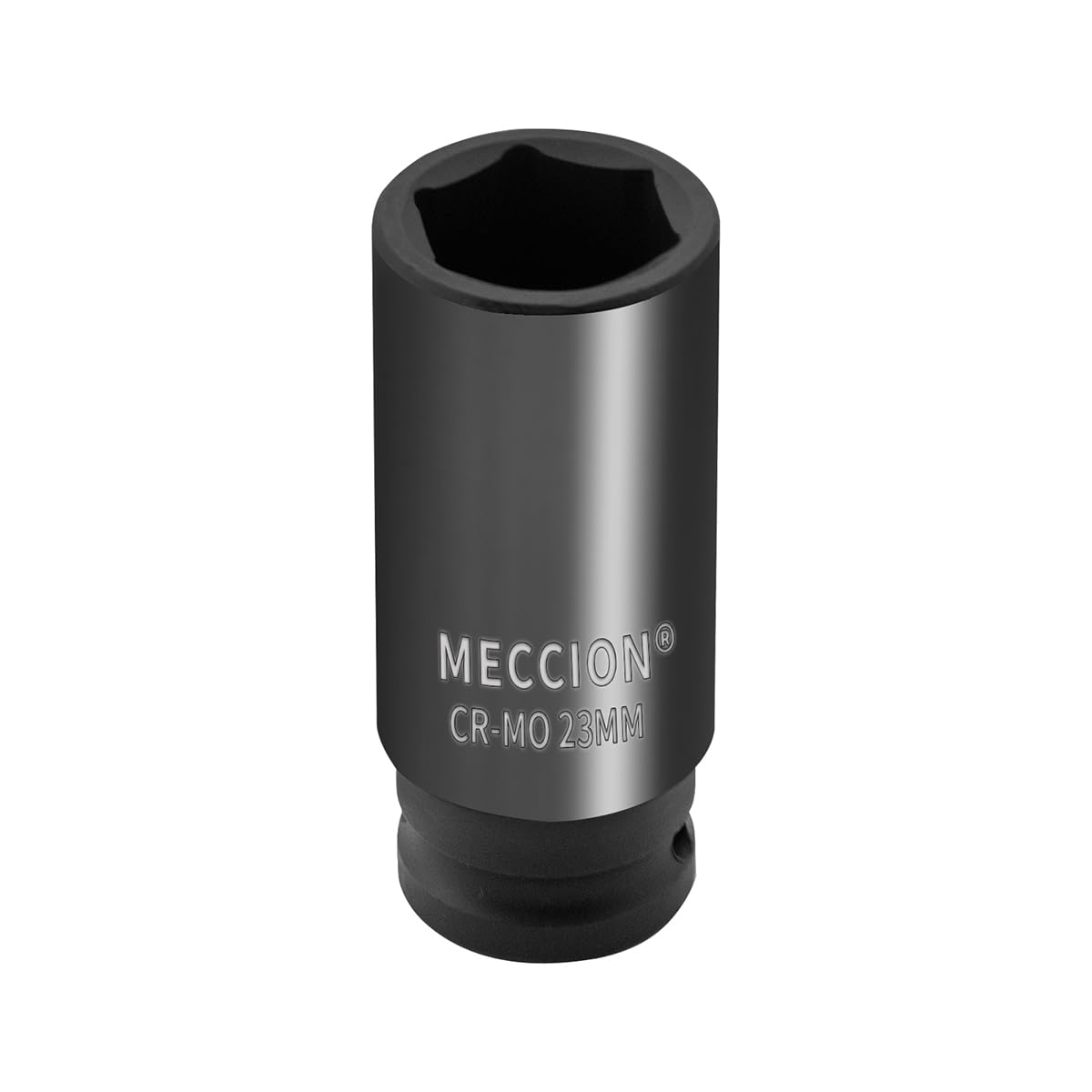 Meccion 1/2 Inch Drive Impact Socket 23mm Metric, 6 Point Cr-Mo Deep Impact Socket, 78mm Length
