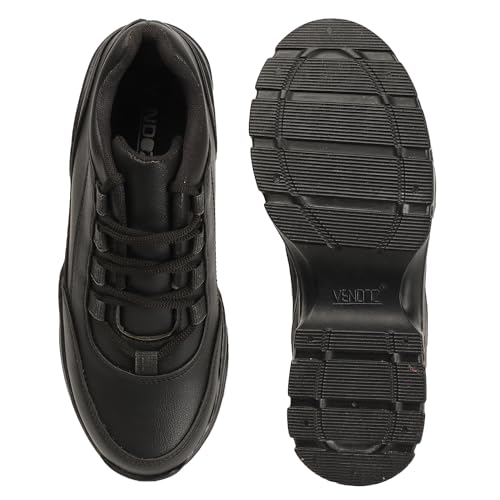 Image of Vendoz Women Casual Stylish Black High Heel Sneaker Shoes