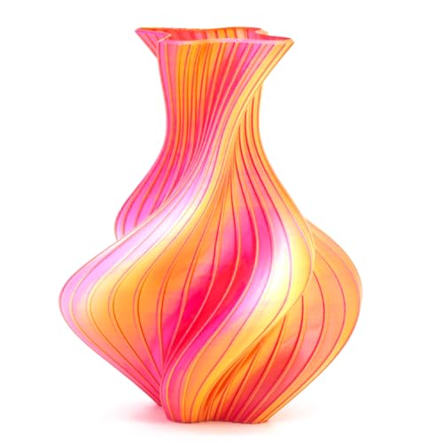 Image of Silk Dual Color Gold Peach Red PLA 1.75mm 1kg Shiny 3D Printer Filament FDM | Silk finish Bi color Gold Peach Red Coextrusion Shiny Smooth transition Neatly wound 1kg spool 2.2lbs for Bambu Prusa