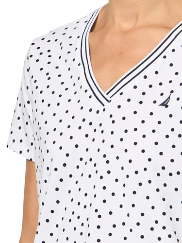 Image of Nautica Women's Solid V-Neck Short Sleeve T-Shirt Shirt