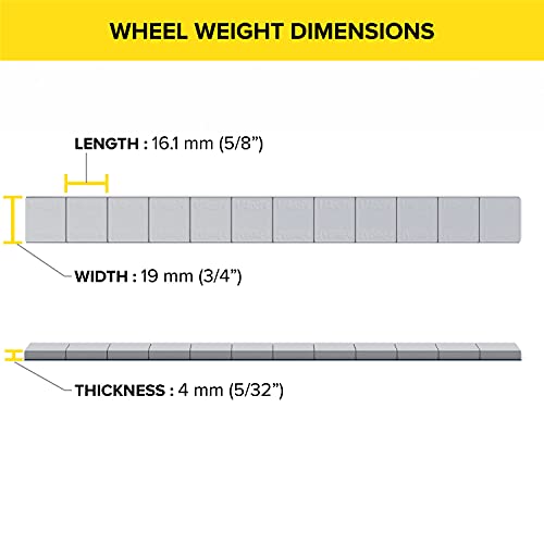 Stancemagic - 0.25Oz 1/4Oz - Gray Adhesive Stick On Wheel Weights, Easy Peel, Low Profile, Zinc Plated Steel Balancing Weights For Cars Bikes Atv Utv, 11.25 Lb Box (180Oz), Contains 720 Pieces #TOP3