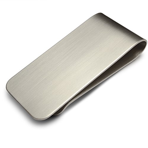 Miscly Stainless Steel Money Clip & Credit Card Holder - Velvet Carrying Bag Included