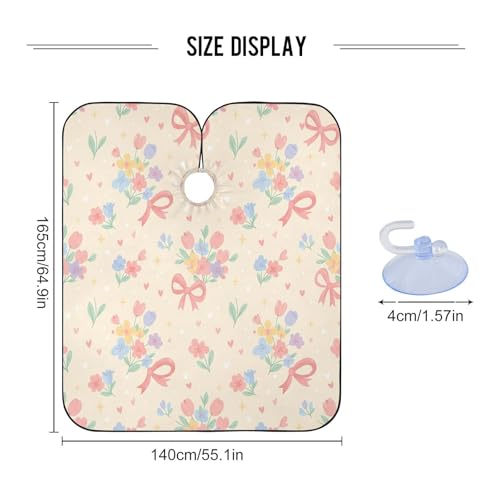 Capa para Corte de Cabello Profesional MAOBLYR Floral Impermeable con Cierre Ajustable de Broche para Salón de Barbero miniatura 3