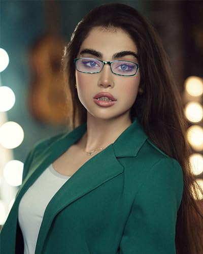 Image of Henotin 5-Pack Reading Glasses Blue Light Blocking Anti Eyestrain Computer Reading Glasses for Women and Men Readers (Mix Color-C2, 3.50, Diopters)