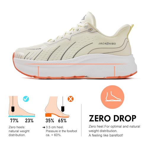 Image of JACKSHIBO Wide Toe Box Shoes Men Arch Support Slip On Zero Drop Sneakers | Slip in, Orthopedic Plantar Fasciitis, Running Walking Athletic, Tennis Workout Gym, Hands Free, Width, Thick Cushion Sole