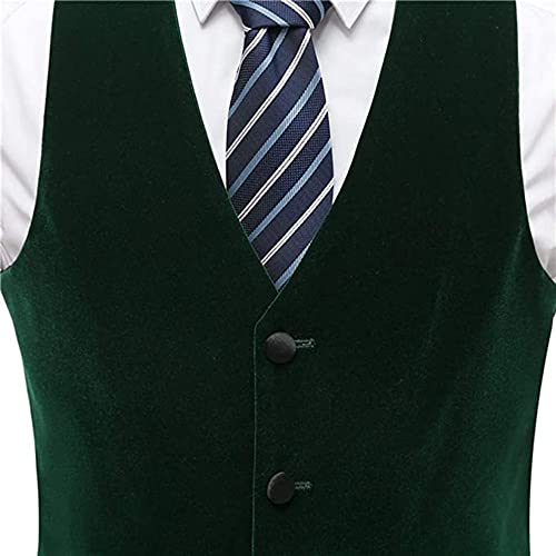 Men's Vest Velvet V-Neck Formal Suit Vests Groom Vest Slim Fit Wedding Waistcoat4