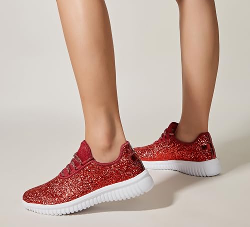 Image of K KIP WOK Fashion Glitter Sneakers for Womens Silp On Running Shoes Lightweigt Tennis Walking Sneakers