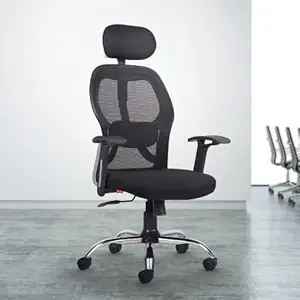 CELLBELL Tauras Lite C100 Mesh High Back Office Chair/Study Chair/Computer Chair/Revolving Chair/Desk Chair for Work from Home Metal Base Seat Height Adjustable Chair Black