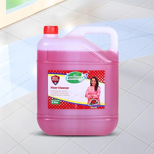Image of BrightX Floral Floor Cleaner 5 Litre | Multipurpose Floor Cleaning Liquid | Long Lasting Floral Fragrance | Removes Tough Dirt & Germs | Ideal for Large Homes & Commercial Use