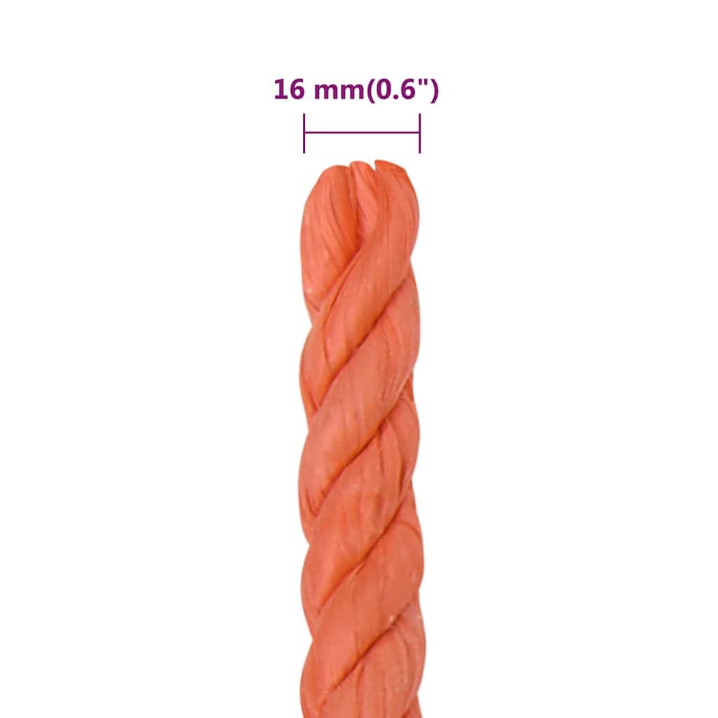Arbeitsseil Orange 16 mm 50 m Polypropylen Gedrehtes Seil