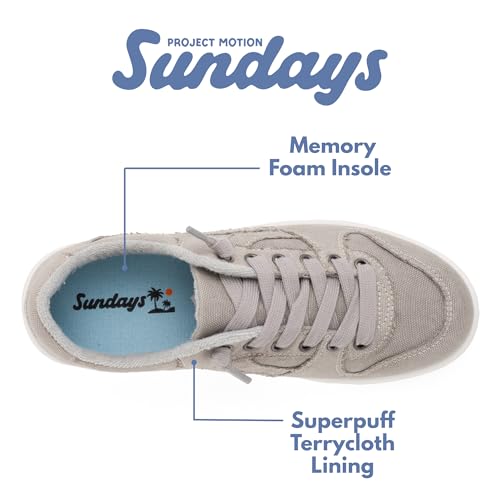 Image of Sundays Canvas Sneakers Women - Memory Foam Insole with Breathable Canvas Shoes for Women Footwear - Non-Slip with Lightweight and Comfortable Womens Sneakers
