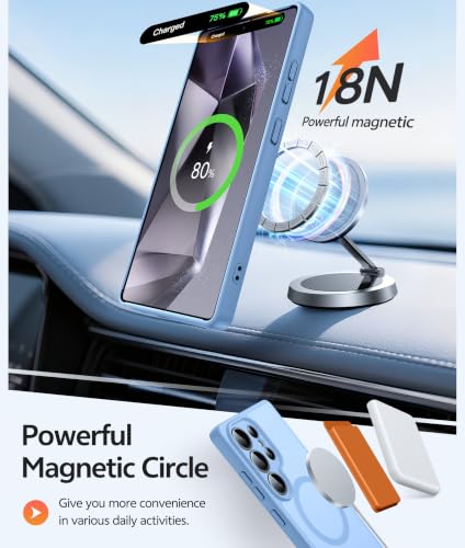 Image of FNTCASE for Samsung Galaxy S24 Ultra Case: [Fit for Magsafe] [Full Camera Protection] Translucent Matte Cases with [Screen Protector] Military Grade Shockproof Protective Phone Cover