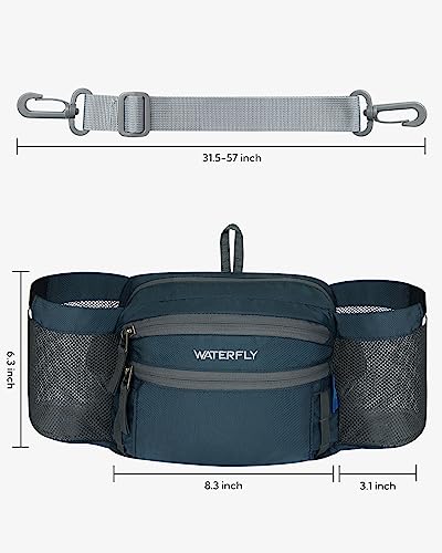 WATERFLY-Fanny-Pack-with-Water-Bottle-Holder-Waist-Pack-for-Men-Women-with-Multi-Pockets-Large-Capacity-Casual-Bum-Bag-for-Traveling-Casual-Cycling-Running-Hiking-Dog-Walking