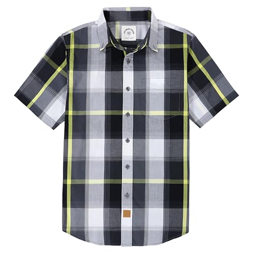 Image of Dubinik Mens Short Sleeve Button Down Shirts Soft Breathable Summer Vintage Regular Fit Lightweight Men's Casual Shirt