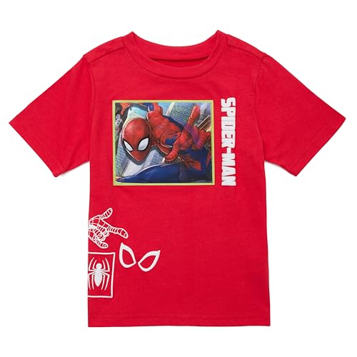 Marvel Spider-Man Holographic Art Short Sleeve Shirt, Boys Spider-Man T-Shirt for Toddlers and Kids2