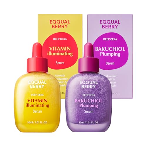 EQQUALBERRY Bakuchiol & Vitamin C Serum Set - Anti-Aging & Bright...