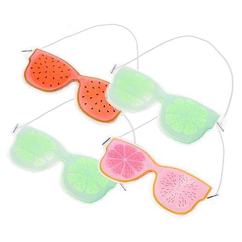 Beaupretty 4 Piezas Antifaz Gel Hielo eye mask for sleeping de verano almohadillas para los ojos para aliviar la fatiga de ojo de enfriamiento de polivinilo