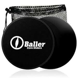 Core Slider by Baller – Double Sided Gliding Discs for Abdominal Exercises – Home Gym Ultimate Core Trainer- Carpet and Hard Floors