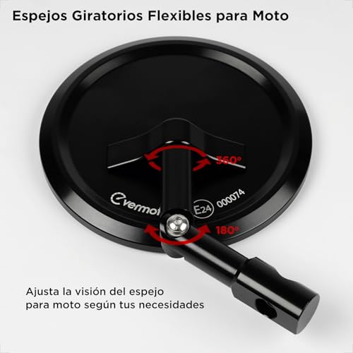 Espejos de manillar de moto en aluminio mecanizado de alta resistencia 3