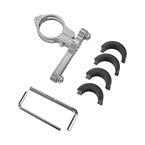 Kbrotech Bicycle Water Bottle Cage Holder Mount Adapter Adjustable Compatible Bike Handlebar Seatpost Fork Ultra Strong 7075 Aluminum Alloy CNC Machined (Sigle Gray)