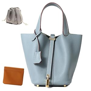 Genuine Leather Lock Design Bucket ...