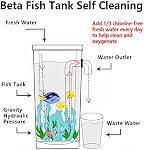 Oltraman Betta Fish Tank, 360 Aquarium With LED Light, 1 Gallon Fish Bowl, Small Starter Kit, Self-Cleaning Beta Tank for Desktop Decoration in Office, Home, Room Decor