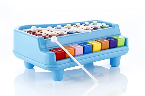 Image of Xylo Piano for Kids 1-6 Years | 2-in-1 Xylophone & Piano Musical Toy | 8 Rainbow Keys + 2 Mallets | BIS Certified, Non-Toxic, Made in India | Learning Toy for Toddlers (8 Keys)