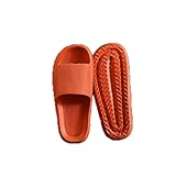 NVNVNMM Zapatillas de mujer Thick Platform Bathroom Home Slippers Fashion Soft Sole Indoor Slides Sandals Summer Non-slip Flip Flops(Color:Orange,Size:40-41)