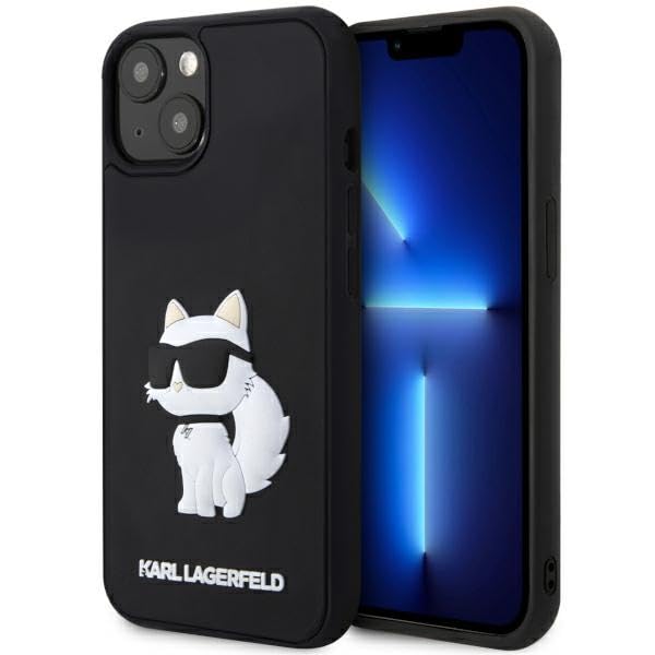 Karl Lagerfeld KLHCP14M3DRKHNK Coque rigide en caoutchouc pour iPhone 14 Plus 6,7" noir/noir