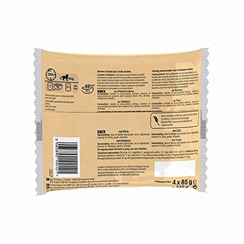 Animalerie - Sachets Fraîcheur pour Chat Mini Filets en Sauce Saveurs Océanes 340G - Lot De 4 - Livraison Gratuite