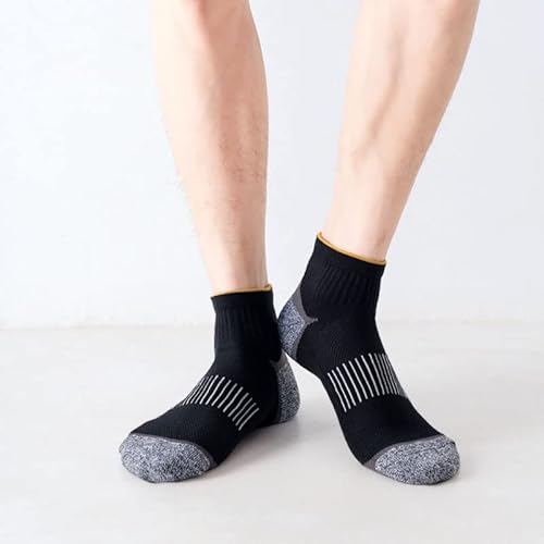 Xwwdp 5 Pairs Men's Sport Socks Autumn Winter Combed Cotton Casual Breathable Socks Man Stripe Long Sock (Color : A, Size : One Size) #TOP4