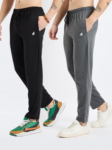 Image of Modeve Women's Solid Cotton Blend Track Pant for Summer Pack of 2