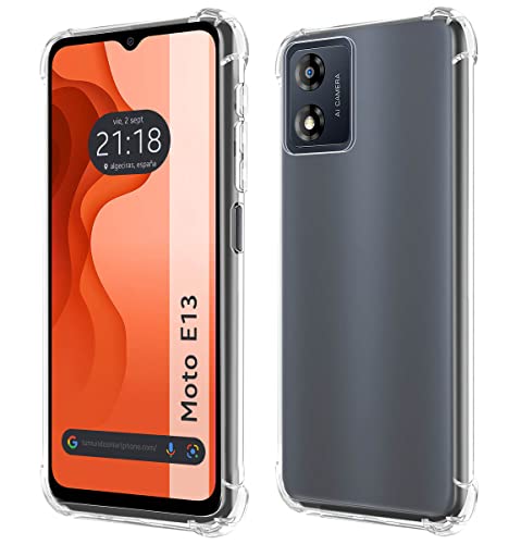 Tumundosmartphone Transparent Shockproof Silicone Case for Motorola Moto E13