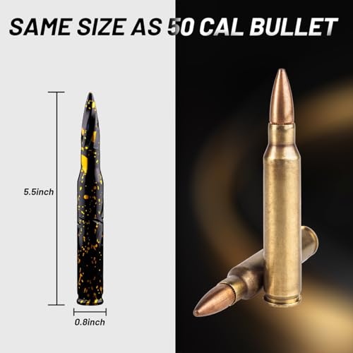 Image of 50 Cal Bullet Antenna Replacement for Car and Truck, Short Stubby Antenna Mast, Waterproof Car Stereo Aerial for Ford F150 F250 F350, Dodge Ram 1500 2500 3500, Chevy Silverado, GMC Sierra(Black)
