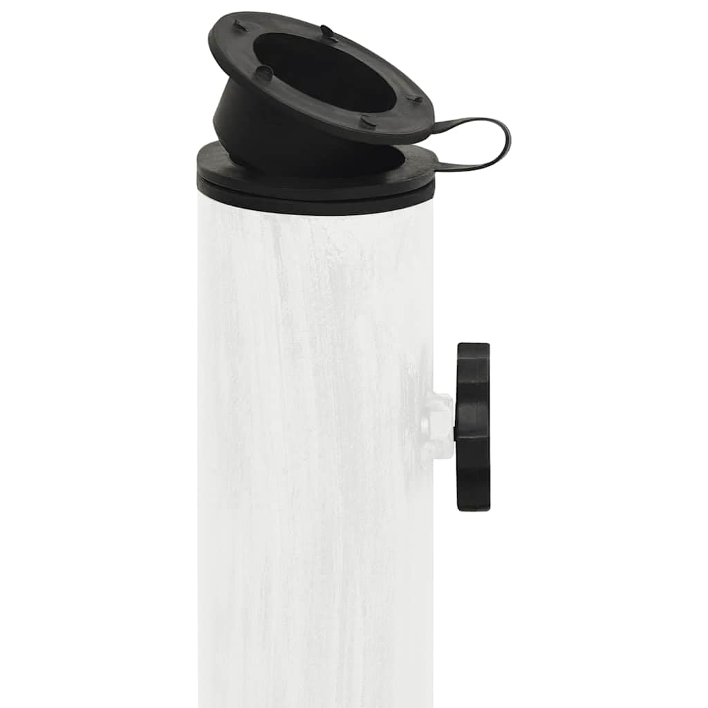 vidaXL Base de Sombrilla, Soporte de Parasol, Pie de Sombrilla, Base para Jardín Patio Terraza Piscina Playa, Hierro Fundido Blanco 44X44X31 cm