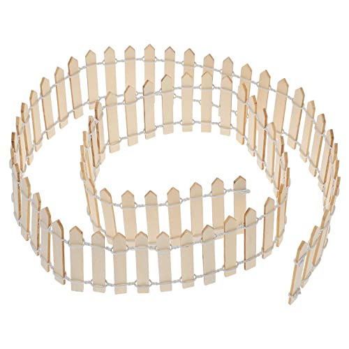 STOBOK Miniaturzaun Aus Holz Feengarten Zaun Deko Für Puppenhaus Mini Gartenzaun Zubehör Für Diy Terrarium 35.4 Zoll Länge Realistische Mikro Landschaftsbau