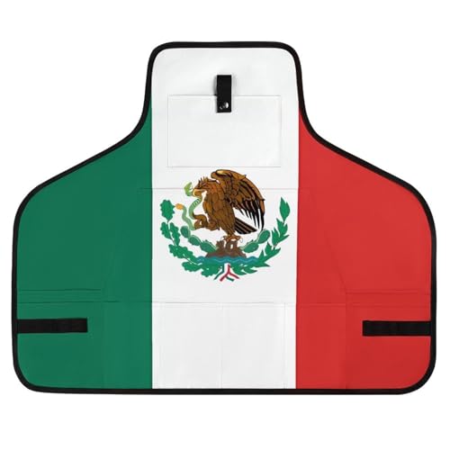 Delantal de trabajo negro con diseño Bandera de México miniatura 1