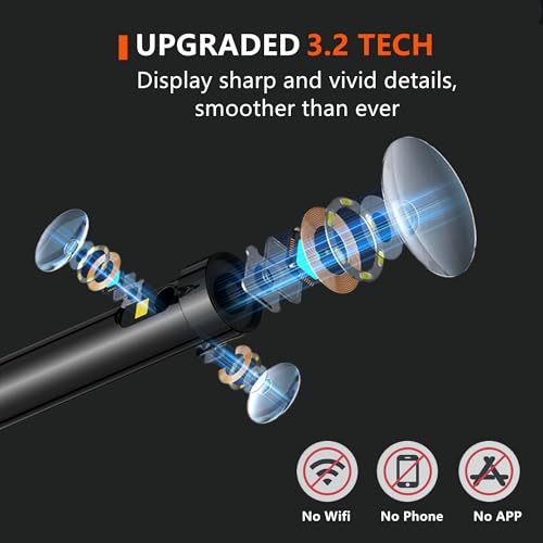 Image of Triple Lens Borescope 1920P HD Endoscope Camera with Light, 4.3 inch IPS Screen IP67 Waterproof Snake Inspection Camera Industrial Bore Scope Cam for Auto Mechanic Plumbing Tools Gift for Man